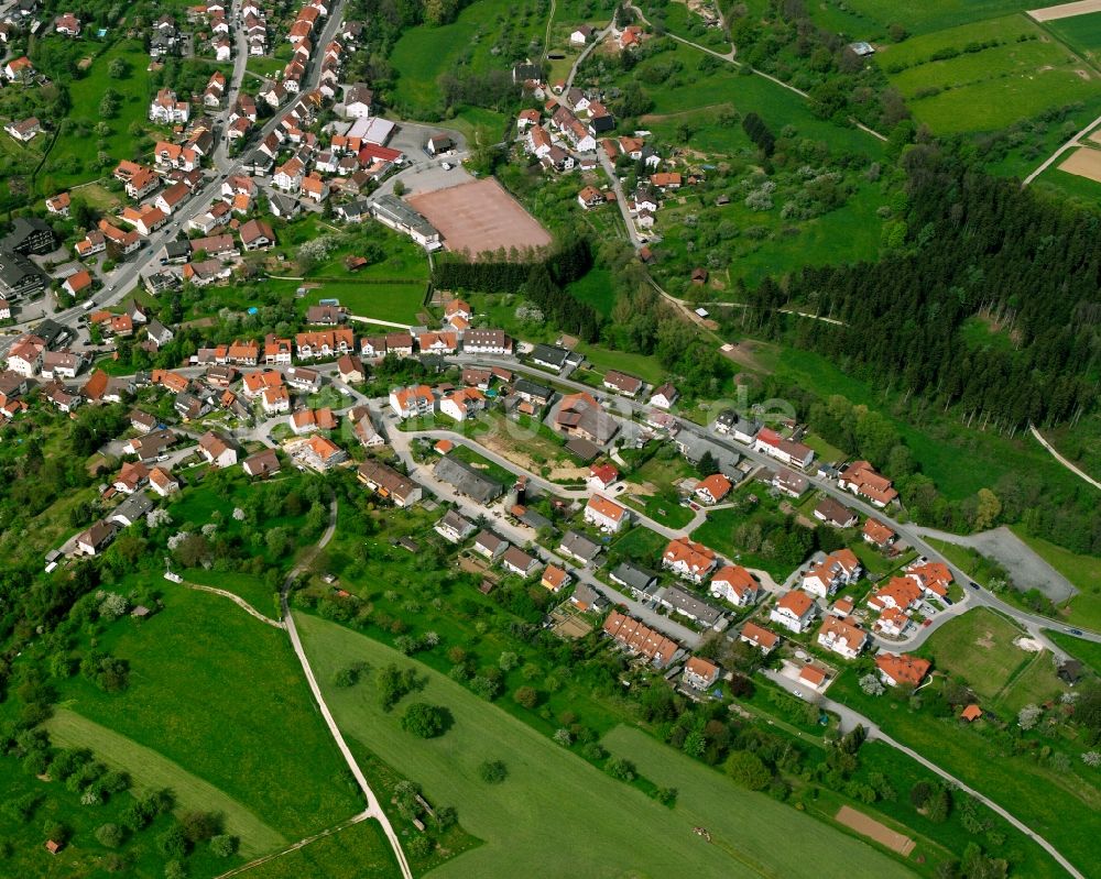 Luftbild Albershausen - Dorfkern am Feldrand in Albershausen im Bundesland Baden-Württemberg, Deutschland