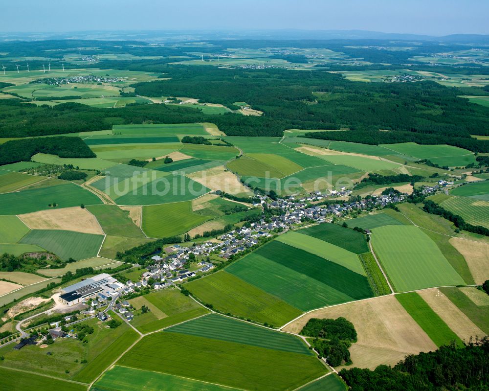 Alterkülz aus der Vogelperspektive: Dorfkern am Feldrand in Alterkülz im Bundesland Rheinland-Pfalz, Deutschland