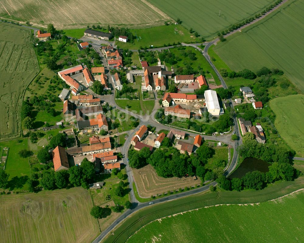 Altleis aus der Vogelperspektive: Dorfkern am Feldrand in Altleis im Bundesland Sachsen, Deutschland