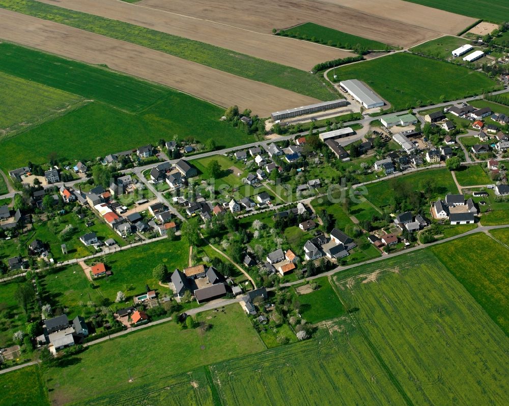 Altmittweida von oben - Dorfkern am Feldrand in Altmittweida im Bundesland Sachsen, Deutschland