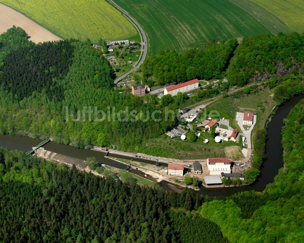 Amerika von oben - Dorfkern am Feldrand in Amerika im Bundesland Sachsen, Deutschland