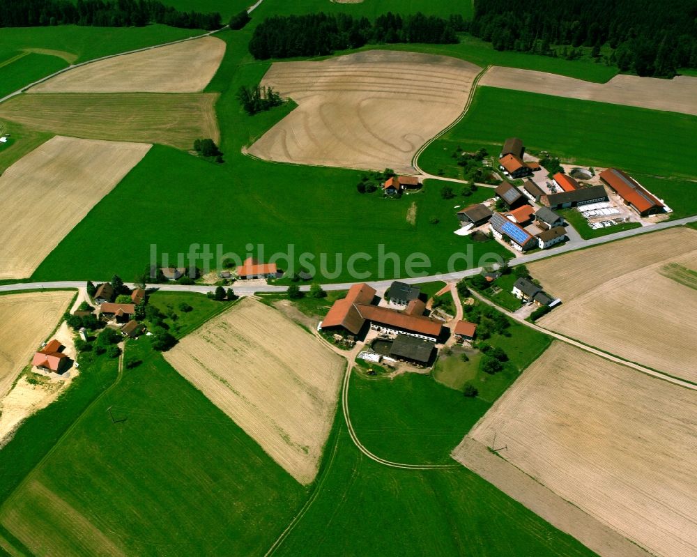 Ameringshub von oben - Dorfkern am Feldrand in Ameringshub im Bundesland Bayern, Deutschland