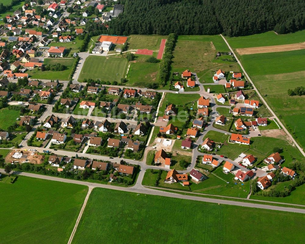 Ammelbruch aus der Vogelperspektive: Dorfkern am Feldrand in Ammelbruch im Bundesland Bayern, Deutschland