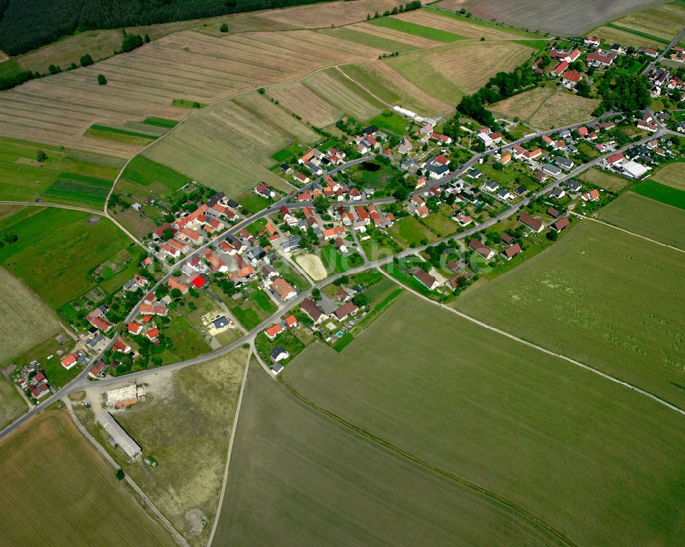 Luftaufnahme Anbau - Dorfkern am Feldrand in Anbau im Bundesland Sachsen, Deutschland