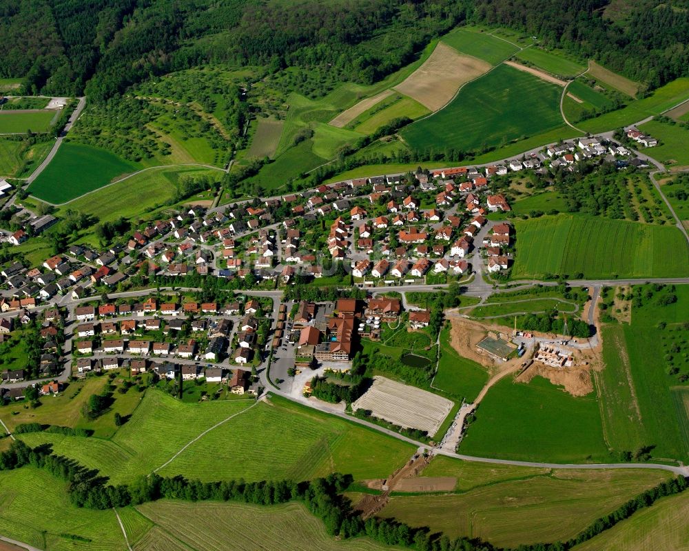 Luftbild Aspach - Dorfkern am Feldrand in Aspach im Bundesland Baden-Württemberg, Deutschland