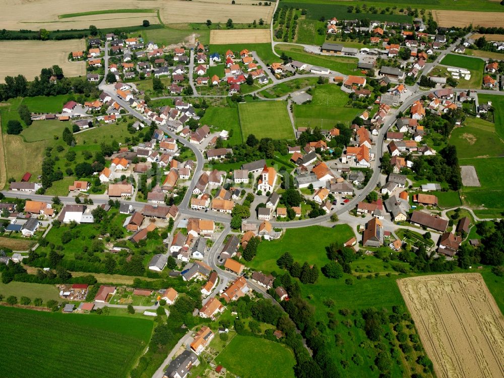 Luftbild Bad Saulgau - Dorfkern am Feldrand in Bad Saulgau im Bundesland Baden-Württemberg, Deutschland