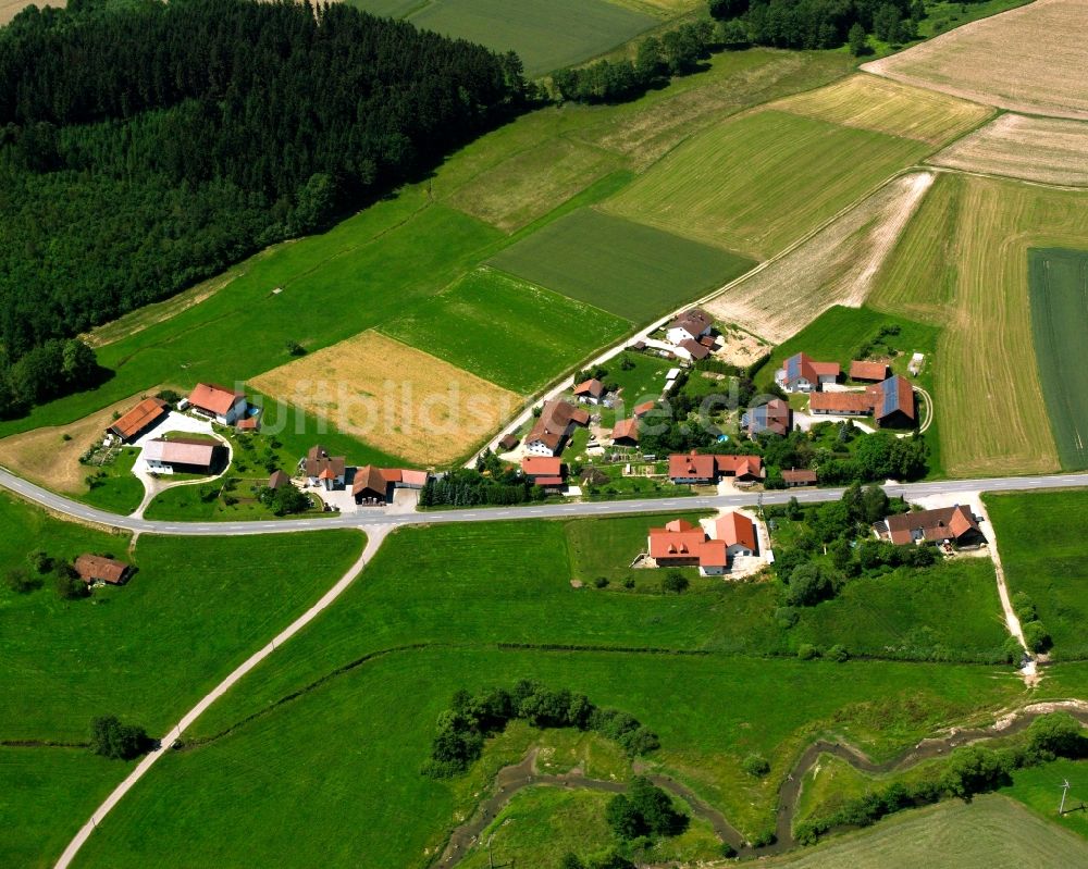 Au aus der Vogelperspektive: Dorfkern am Feldrand in Au im Bundesland Bayern, Deutschland