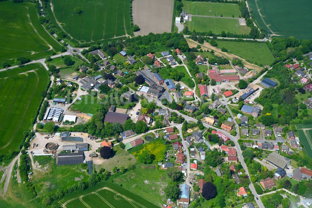 Luftaufnahme Bendfeld - Dorfkern am Feldrand in Bendfeld im Bundesland Schleswig-Holstein, Deutschland
