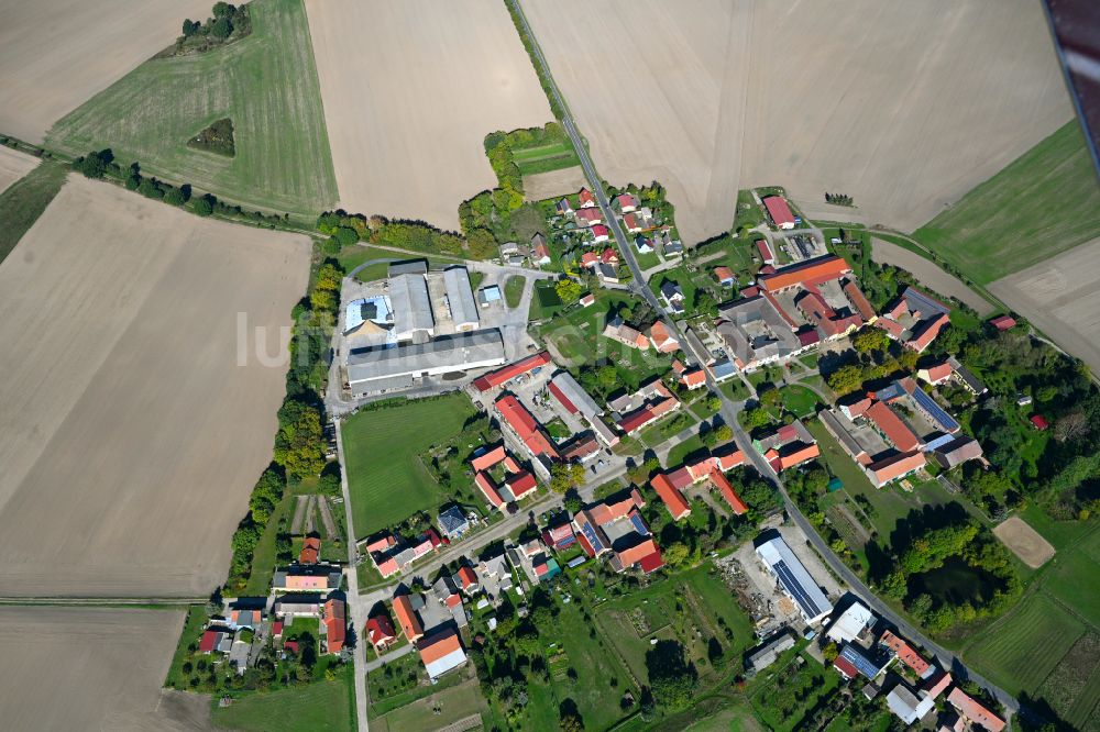 Luftaufnahme Bergholz - Dorfkern am Feldrand in Bergholz im Bundesland Brandenburg, Deutschland