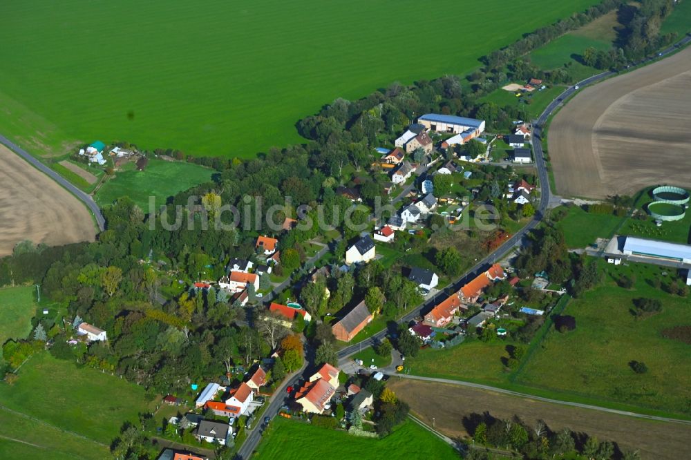 Luftbild Beuden - Dorfkern am Feldrand in Beuden im Bundesland Sachsen, Deutschland