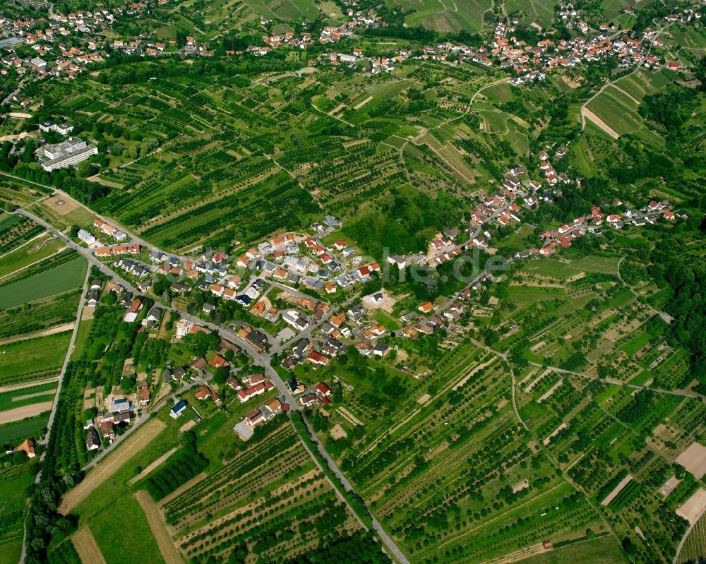 Bühl aus der Vogelperspektive: Dorfkern am Feldrand in Bühl im Bundesland Baden-Württemberg, Deutschland