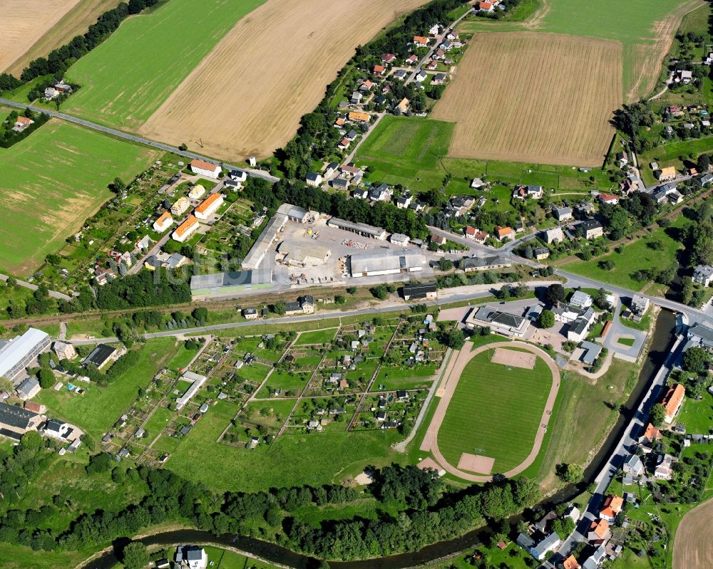 Luftaufnahme Böhrigen - Dorfkern am Feldrand in Böhrigen im Bundesland Sachsen, Deutschland