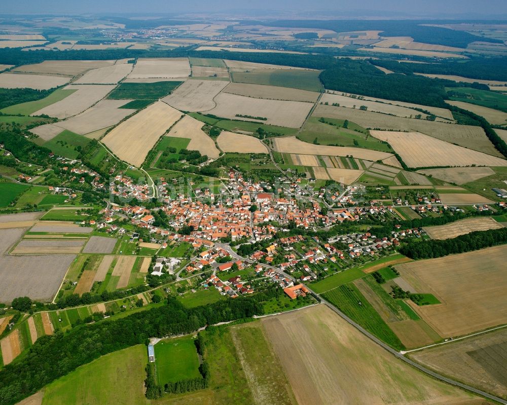 Luftbild Bickenriede - Dorfkern am Feldrand in Bickenriede im Bundesland Thüringen, Deutschland