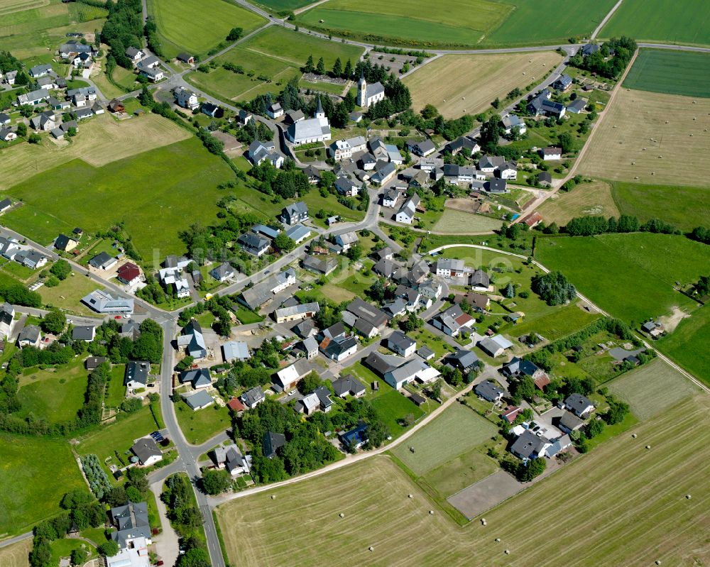 Luftbild Biebern - Dorfkern am Feldrand in Biebern im Bundesland Rheinland-Pfalz, Deutschland