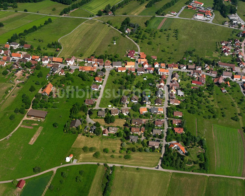 Luftbild Bieselsberg - Dorfkern am Feldrand in Bieselsberg im Bundesland Baden-Württemberg, Deutschland