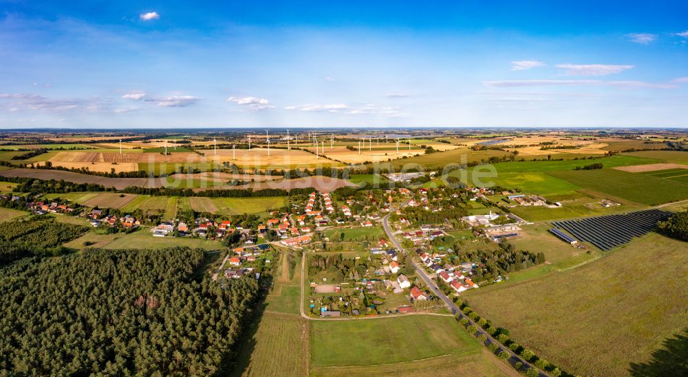 Bliesdorf von oben - Dorfkern am Feldrand in Bliesdorf im Bundesland Brandenburg, Deutschland