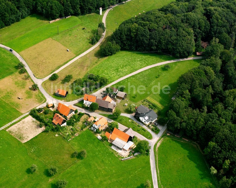 Luftbild Blindenmannshäusle - Dorfkern am Feldrand in Blindenmannshäusle im Bundesland Baden-Württemberg, Deutschland