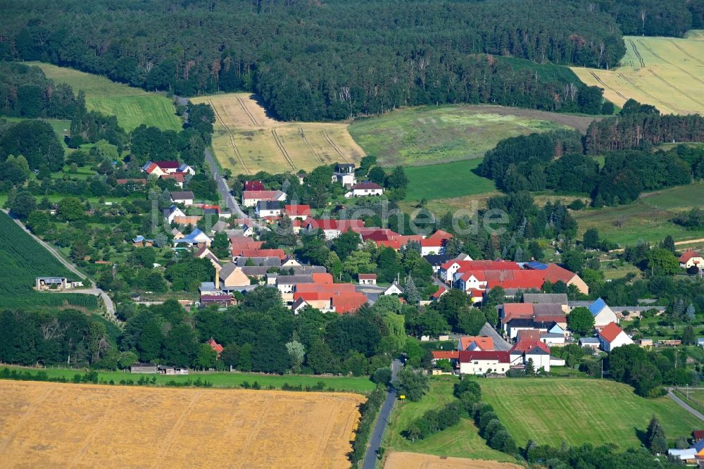 Bockwitz von oben - Dorfkern am Feldrand in Bockwitz im Bundesland Sachsen, Deutschland