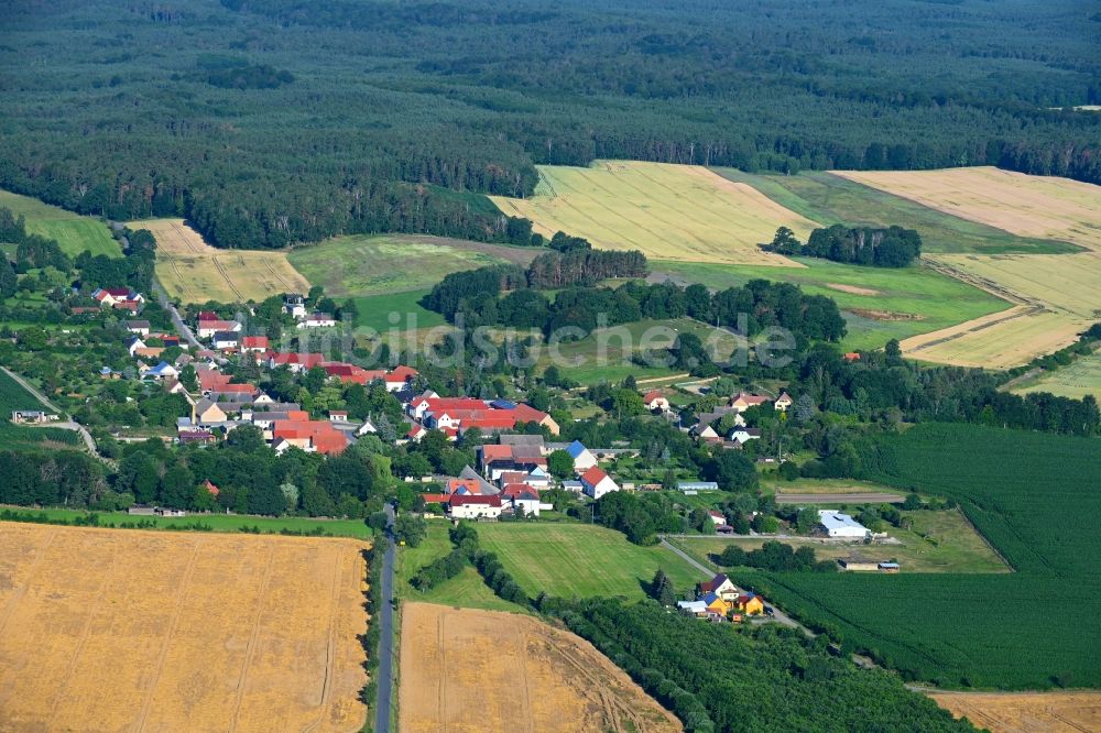 Luftbild Bockwitz - Dorfkern am Feldrand in Bockwitz im Bundesland Sachsen, Deutschland