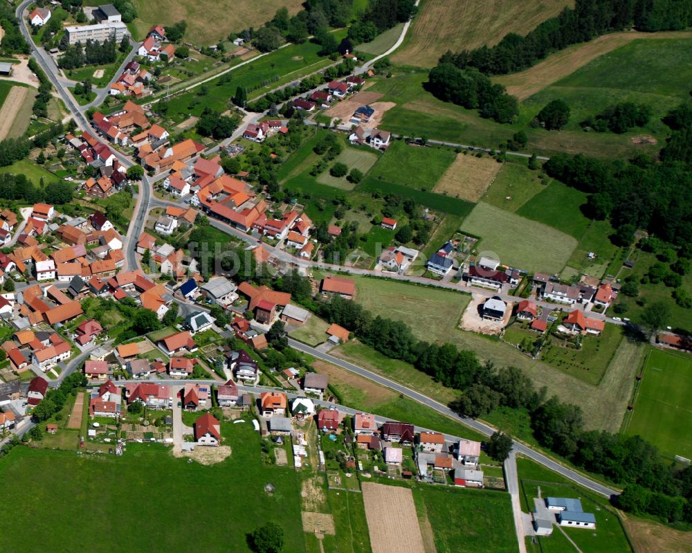 Luftbild Bodenrode - Dorfkern am Feldrand in Bodenrode im Bundesland Thüringen, Deutschland