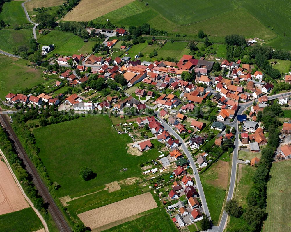 Luftbild Bodenrode - Dorfkern am Feldrand in Bodenrode im Bundesland Thüringen, Deutschland