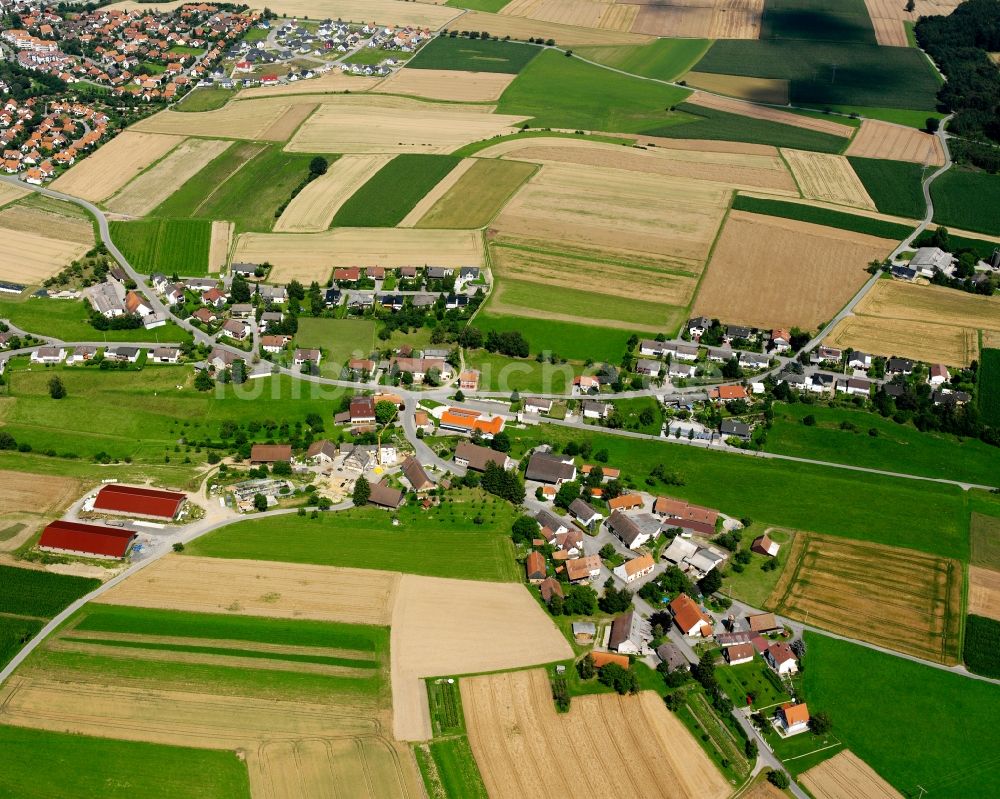 Luftaufnahme Bogenweiler - Dorfkern am Feldrand in Bogenweiler im Bundesland Baden-Württemberg, Deutschland