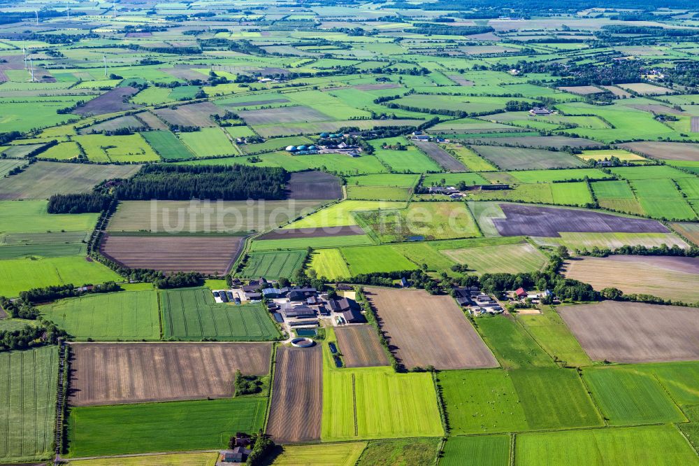 Boverstedt aus der Vogelperspektive: Dorfkern am Feldrand in Boverstedt im Bundesland Schleswig-Holstein, Deutschland