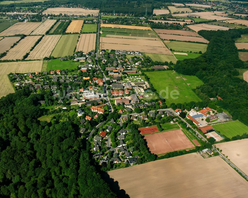 Börnsen von oben - Dorfkern am Feldrand in Börnsen im Bundesland Schleswig-Holstein, Deutschland