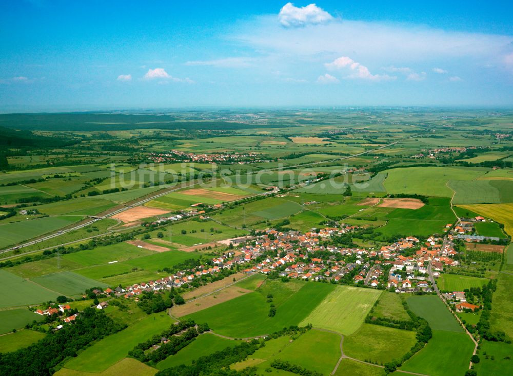 Börrstadt aus der Vogelperspektive: Dorfkern am Feldrand in Börrstadt im Bundesland Rheinland-Pfalz, Deutschland