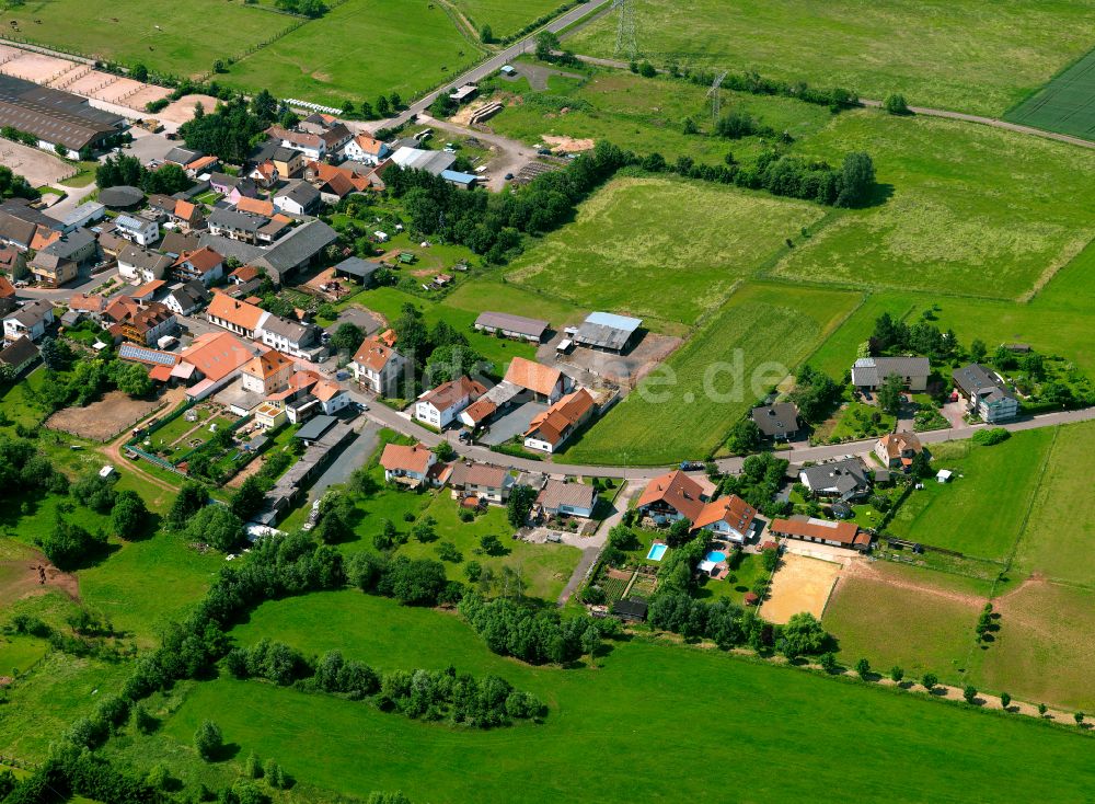 Luftaufnahme Börrstadt - Dorfkern am Feldrand in Börrstadt im Bundesland Rheinland-Pfalz, Deutschland