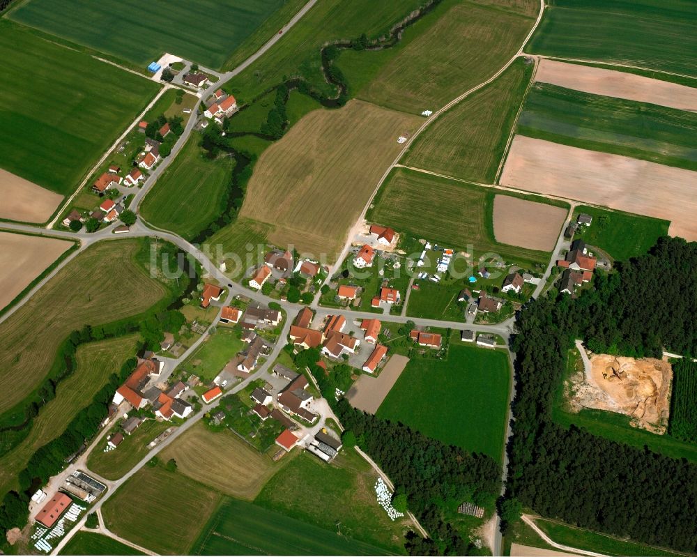 Luftbild Bruck - Dorfkern am Feldrand in Bruck im Bundesland Bayern, Deutschland