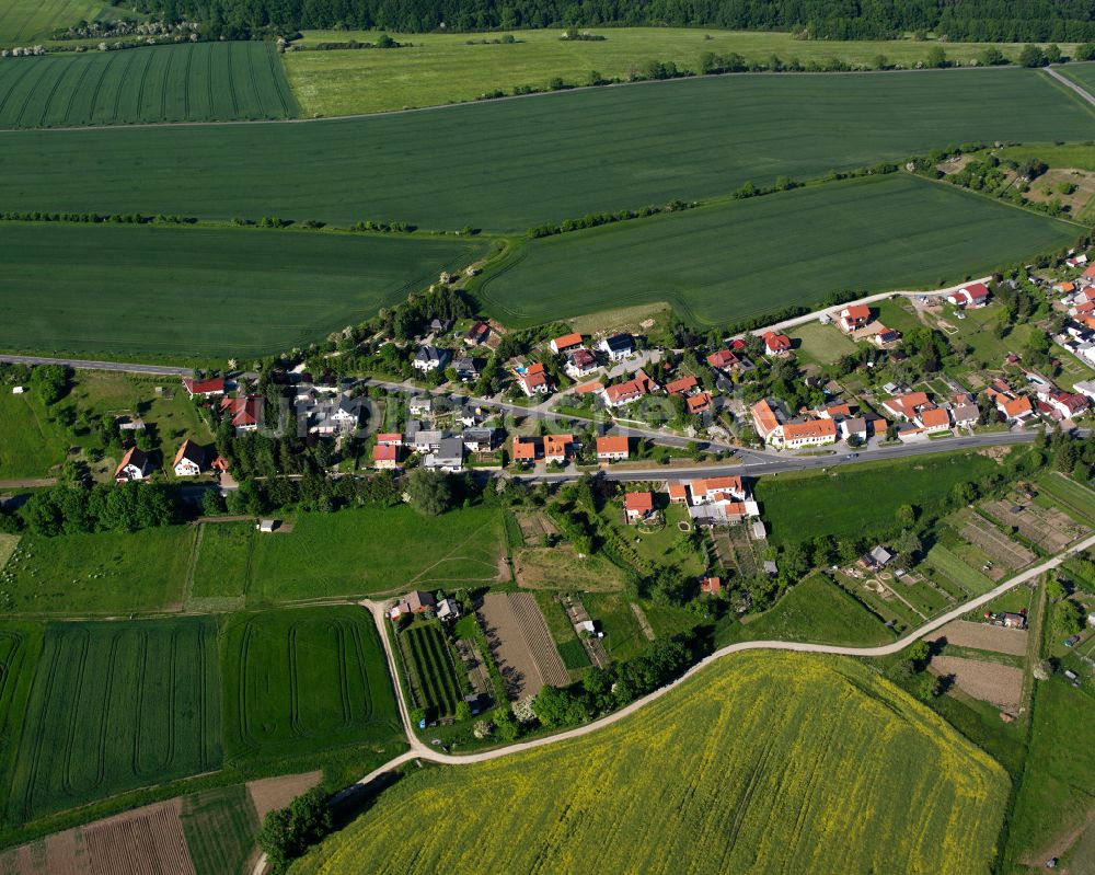 Büttstedt aus der Vogelperspektive: Dorfkern am Feldrand in Büttstedt im Bundesland Thüringen, Deutschland