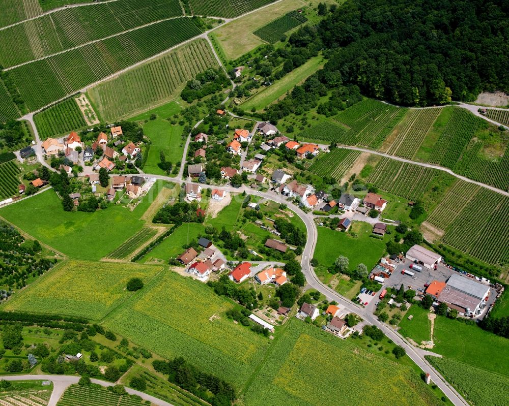 Buchhorn von oben - Dorfkern am Feldrand in Buchhorn im Bundesland Baden-Württemberg, Deutschland