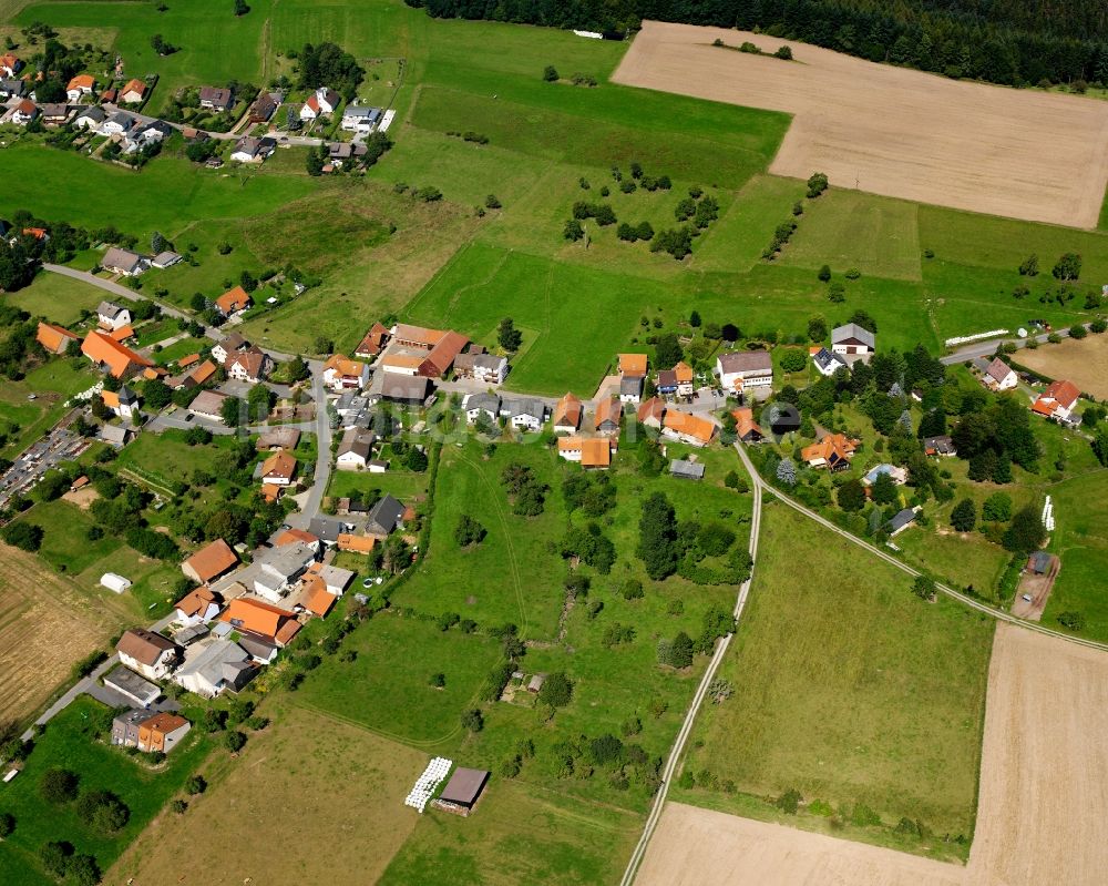 Luftbild Bullau - Dorfkern am Feldrand in Bullau im Bundesland Hessen, Deutschland