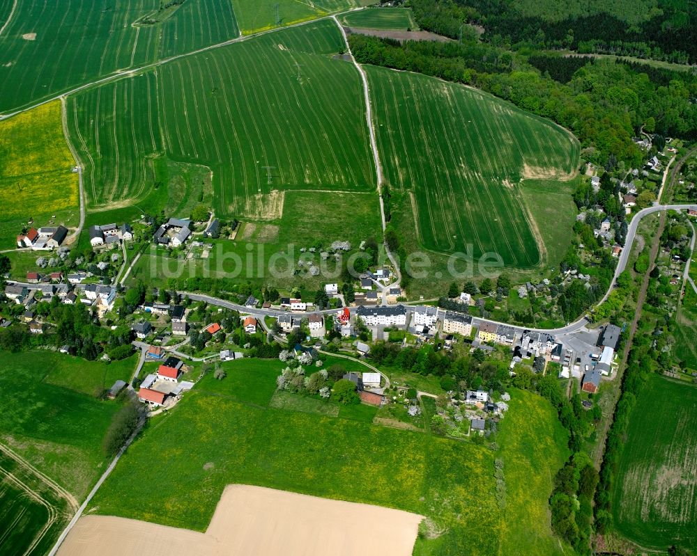 Chemnitz-Wittgensdorf von oben - Dorfkern am Feldrand in Chemnitz-Wittgensdorf im Bundesland Sachsen, Deutschland