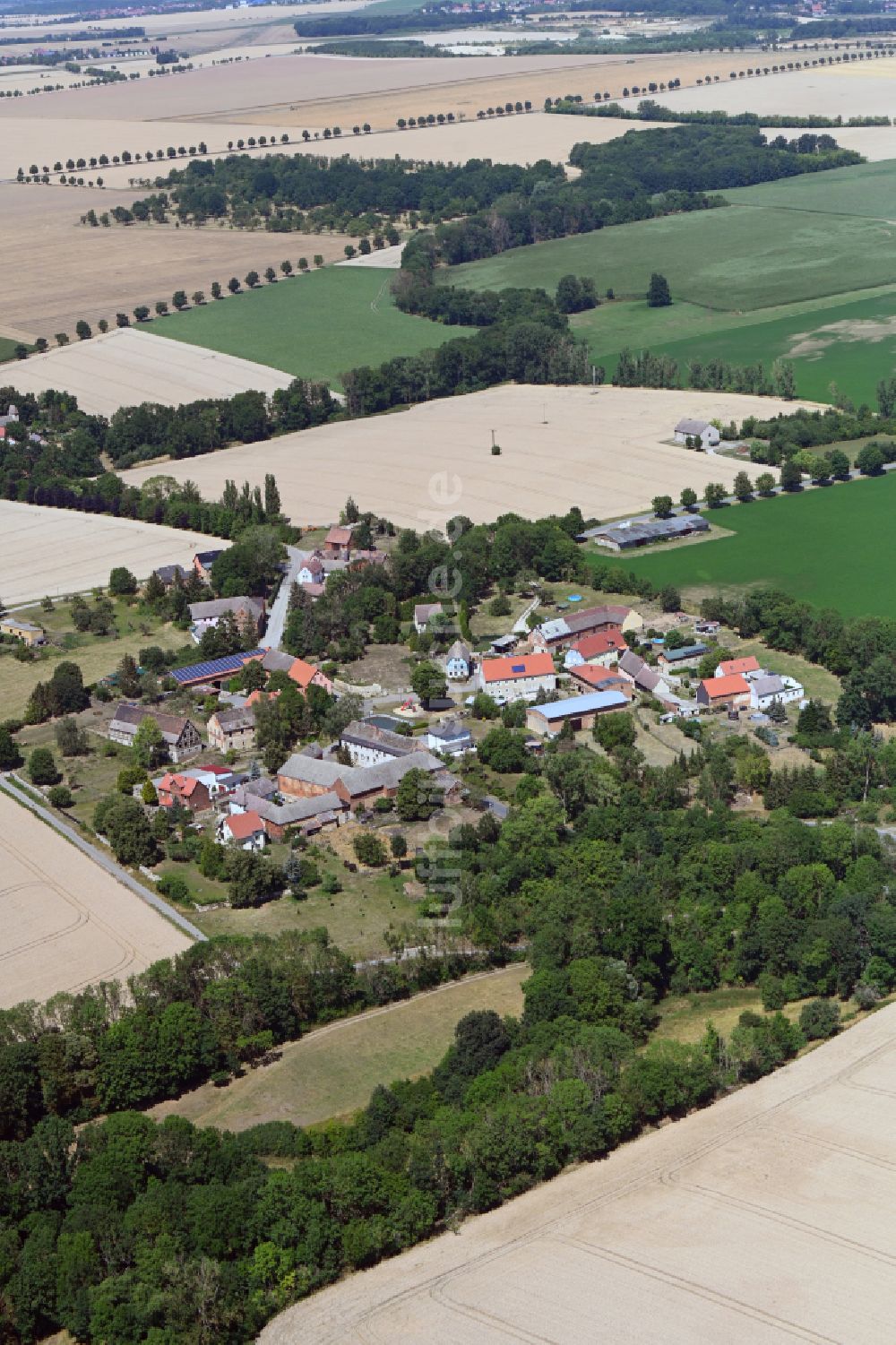 Luftbild Crauschwitz - Dorfkern am Feldrand in Crauschwitz im Bundesland Sachsen-Anhalt, Deutschland