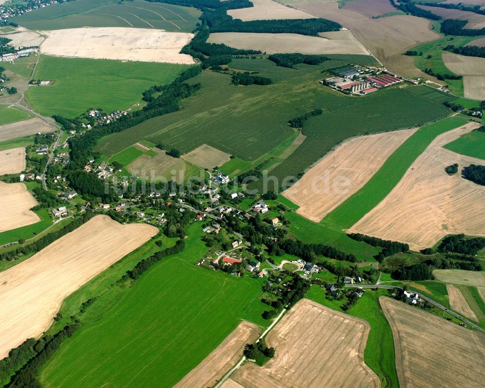 Luftaufnahme Cunnersdorf - Dorfkern am Feldrand in Cunnersdorf im Bundesland Sachsen, Deutschland