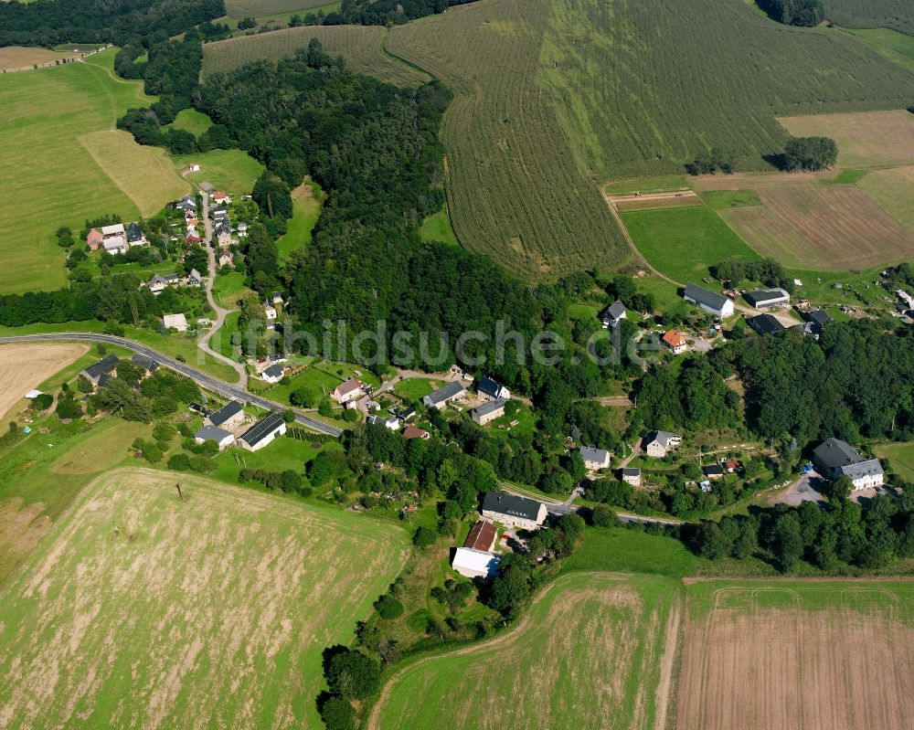 Luftbild Cunnersdorf - Dorfkern am Feldrand in Cunnersdorf im Bundesland Sachsen, Deutschland