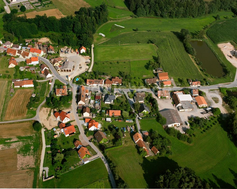 Luftbild Dentlein am Forst - Dorfkern am Feldrand in Dentlein am Forst im Bundesland Bayern, Deutschland