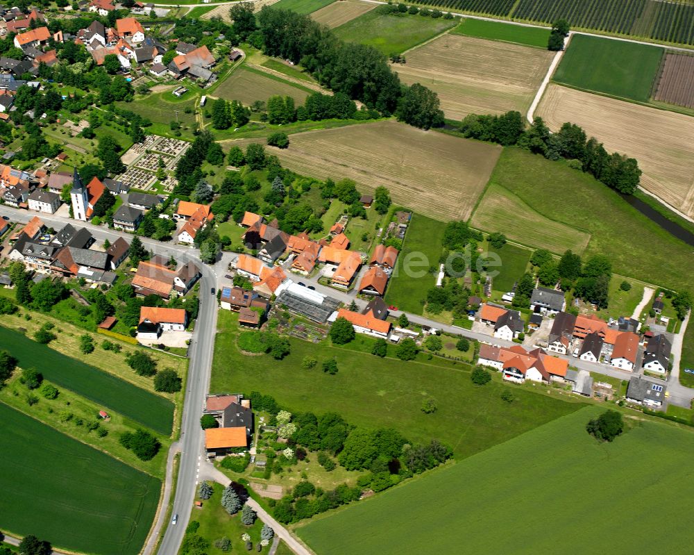 Luftaufnahme Diersheim - Dorfkern am Feldrand in Diersheim im Bundesland Baden-Württemberg, Deutschland