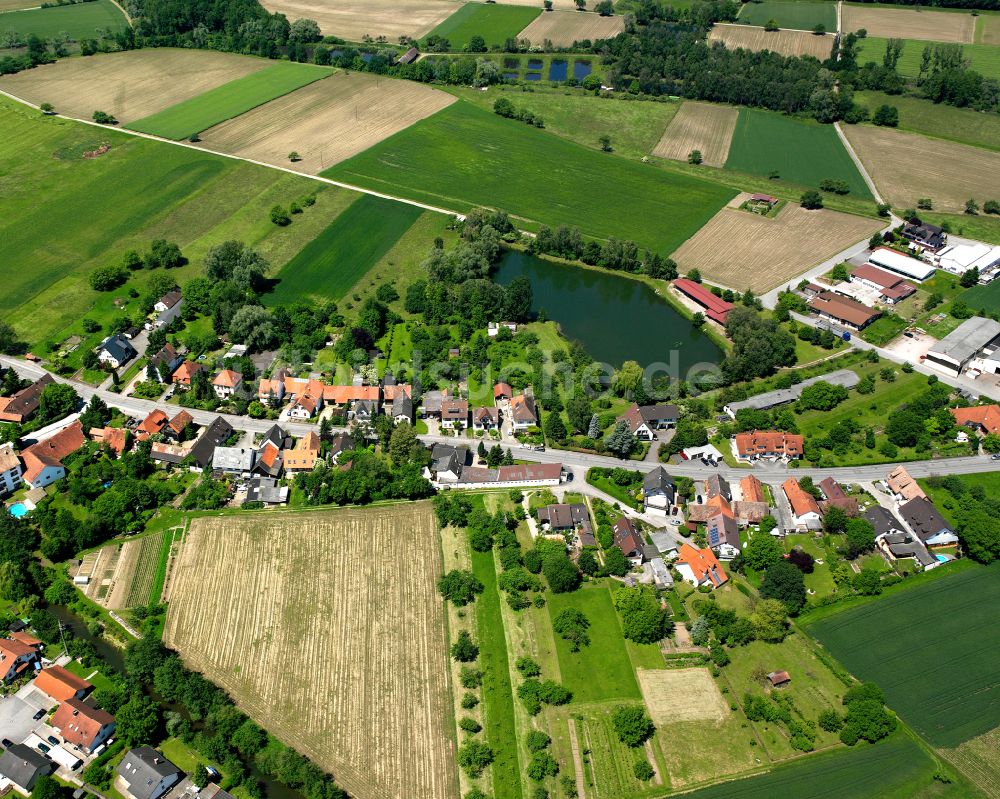 Diersheim von oben - Dorfkern am Feldrand in Diersheim im Bundesland Baden-Württemberg, Deutschland