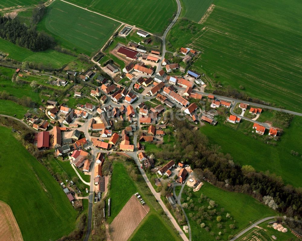 Dietenhofen von oben - Dorfkern am Feldrand in Dietenhofen im Bundesland Bayern, Deutschland