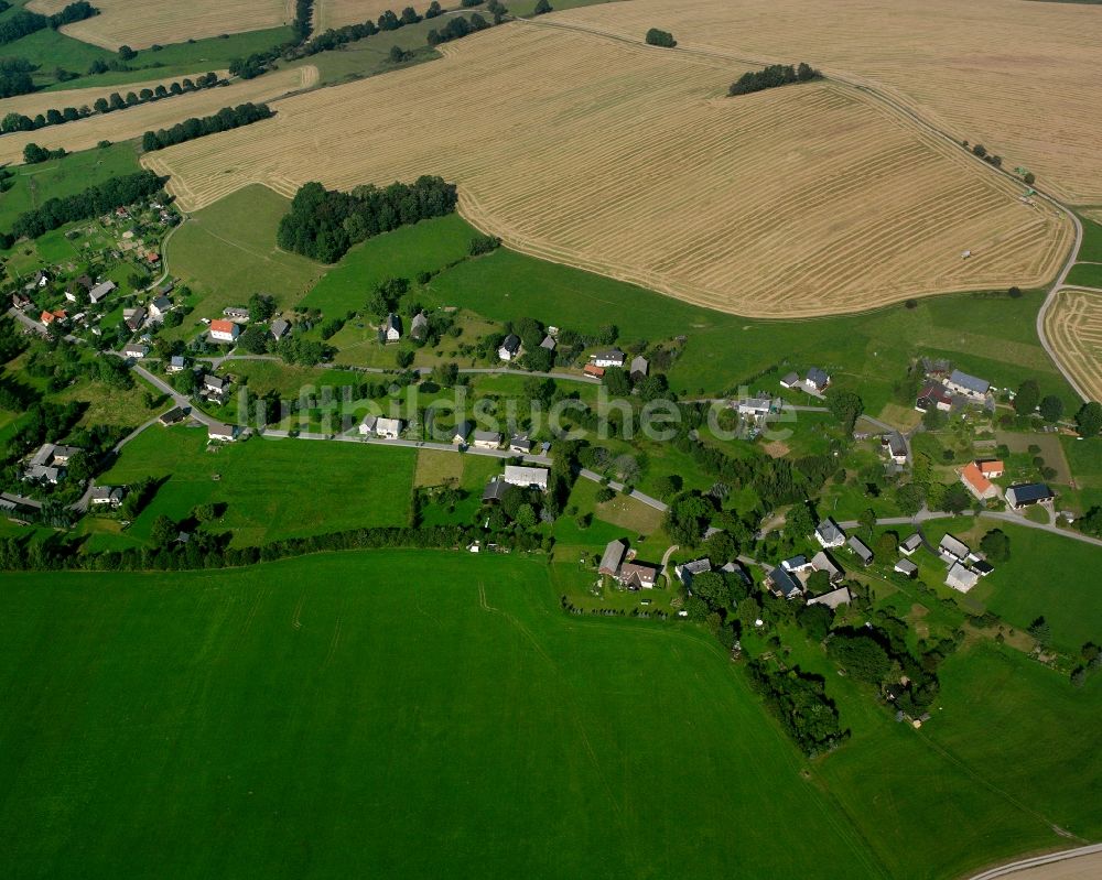 Luftbild Dittersbach - Dorfkern am Feldrand in Dittersbach im Bundesland Sachsen, Deutschland