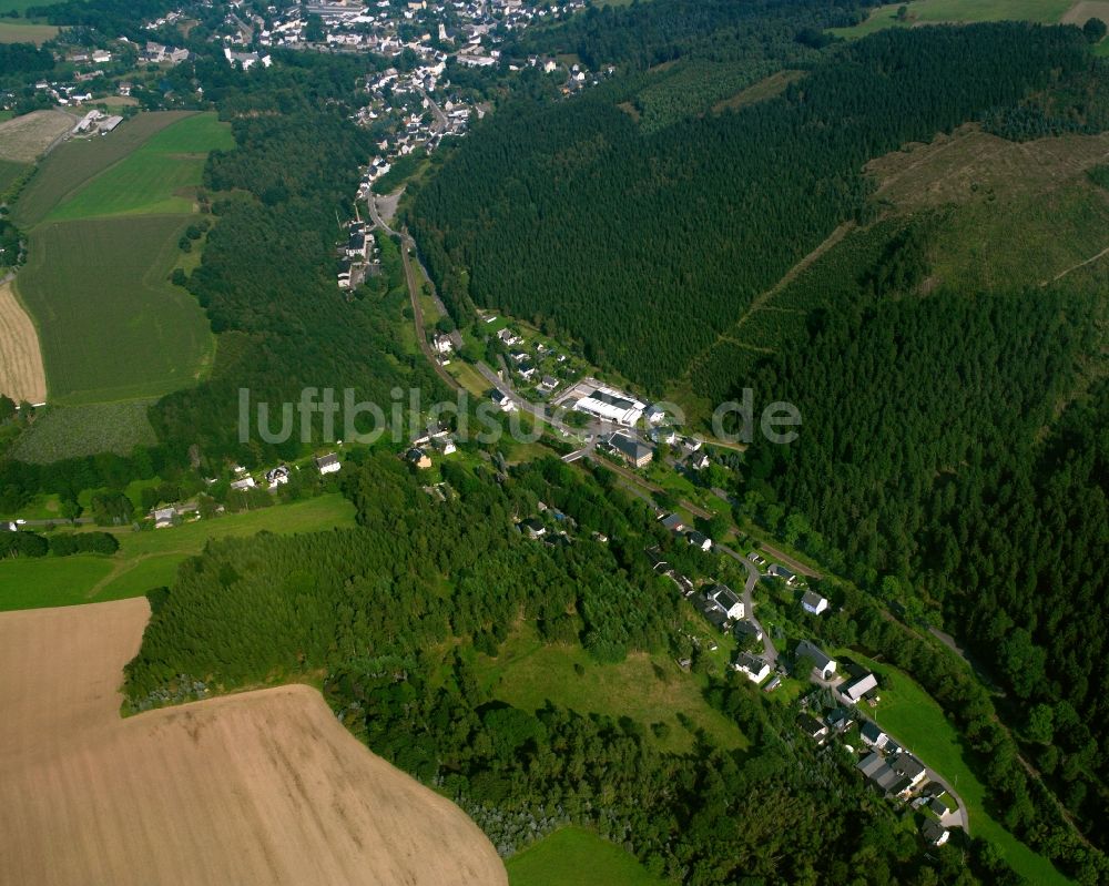 Dittersbach aus der Vogelperspektive: Dorfkern am Feldrand in Dittersbach im Bundesland Sachsen, Deutschland