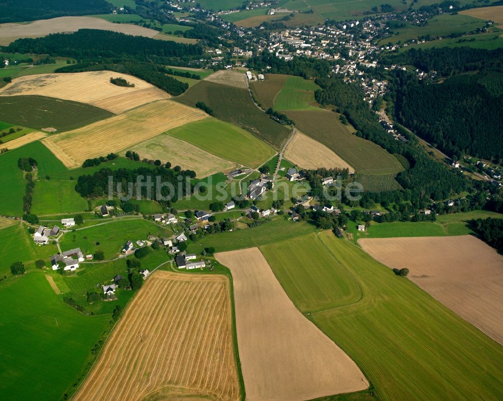 Luftbild Dittersbach - Dorfkern am Feldrand in Dittersbach im Bundesland Sachsen, Deutschland