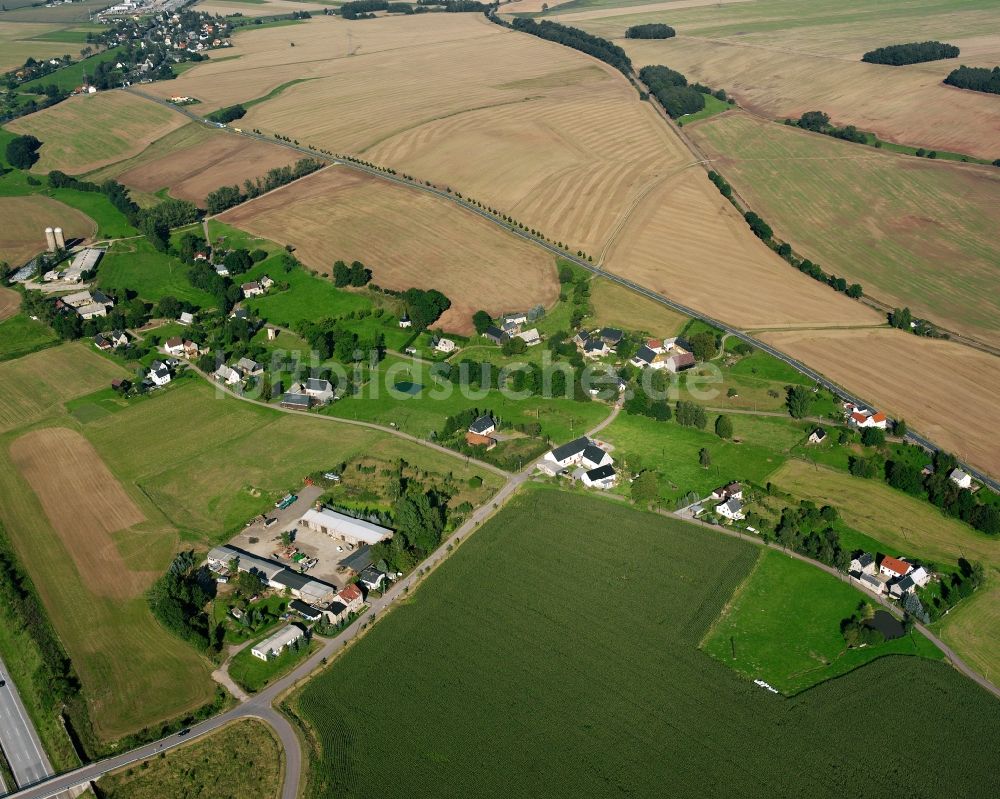 Luftbild Dittersbach - Dorfkern am Feldrand in Dittersbach im Bundesland Sachsen, Deutschland