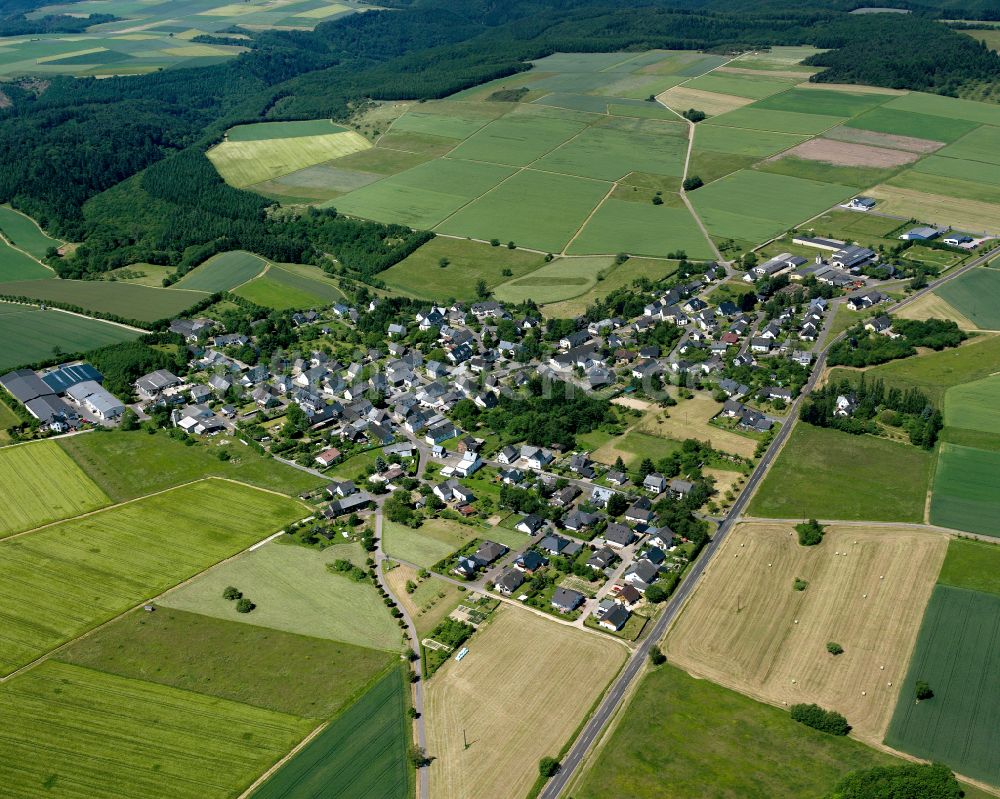 Luftaufnahme Dommershausen - Dorfkern am Feldrand in Dommershausen im Bundesland Rheinland-Pfalz, Deutschland