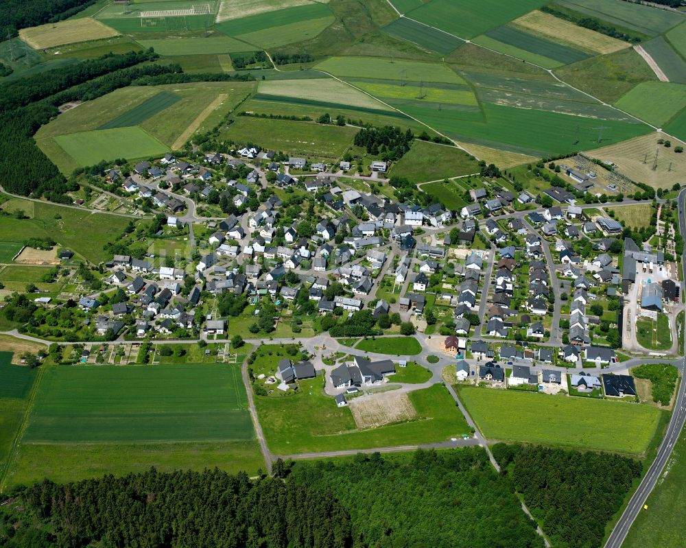 Luftaufnahme Dörth - Dorfkern am Feldrand in Dörth im Bundesland Rheinland-Pfalz, Deutschland