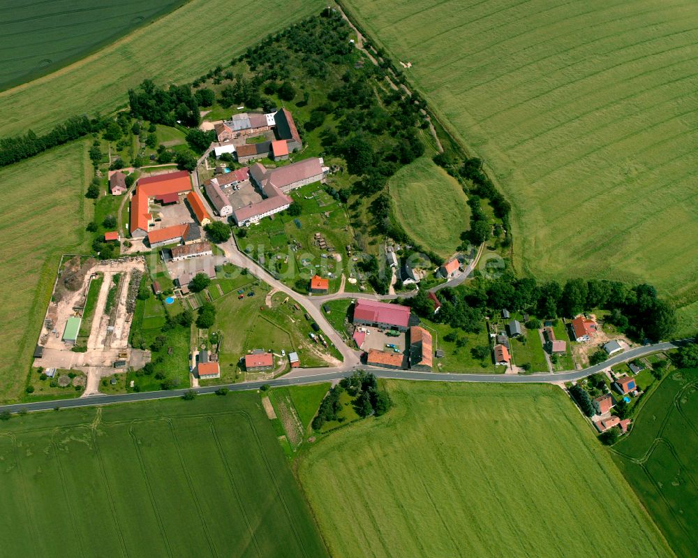 Luftbild Dösitz - Dorfkern am Feldrand in Dösitz im Bundesland Sachsen, Deutschland