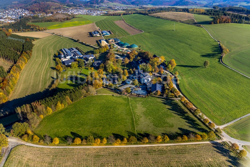 Ebbinghof von oben - Dorfkern am Feldrand in Ebbinghof im Bundesland Nordrhein-Westfalen, Deutschland